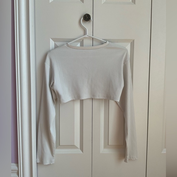 Asymmetrical Ribbed Bolero Top - Picture 2 of 3